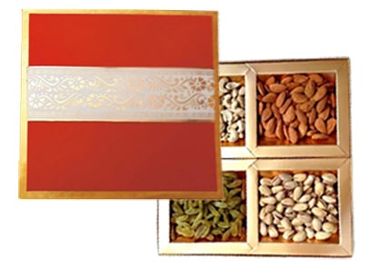 Assorted Dry Fruit Red Rectangular Dry Fruit Box