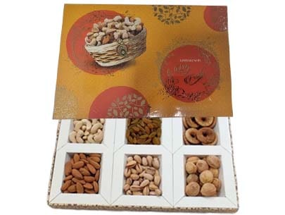 Designer Golden Dry Fruits Gift Box