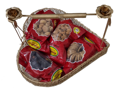 Heart Shape Metal Hamper tray with handle