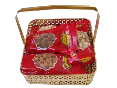 Metal square gift hamper