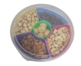 Round Plastic Dry Fruit BOX - 5 Sections