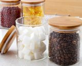 Glass Jars with air tight wooden Kitchen Storage Containers